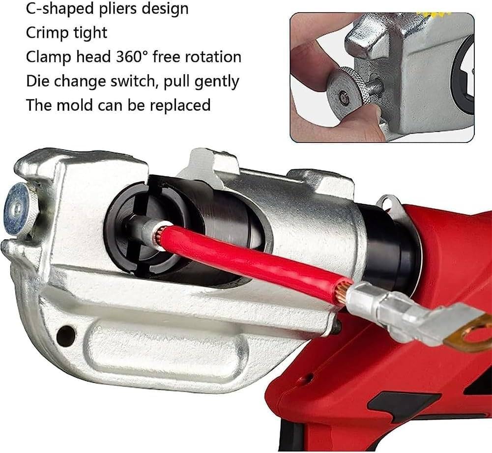 油圧式電線圧着機  油圧式圧着機 Amazon | 再充電可能な油圧ワイヤー圧着機、電気油圧ワイヤー